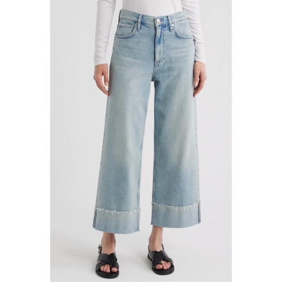 rag & bone Denim - RAG & BONE Andi High Rise Ankle Wide Leg Jeans Bloomfield